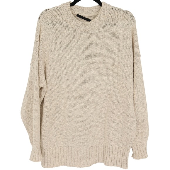 Jenni Kayne Cruise Cocoon Crewneck Chunky Knit Sweater Size XS Oatmeal Casual